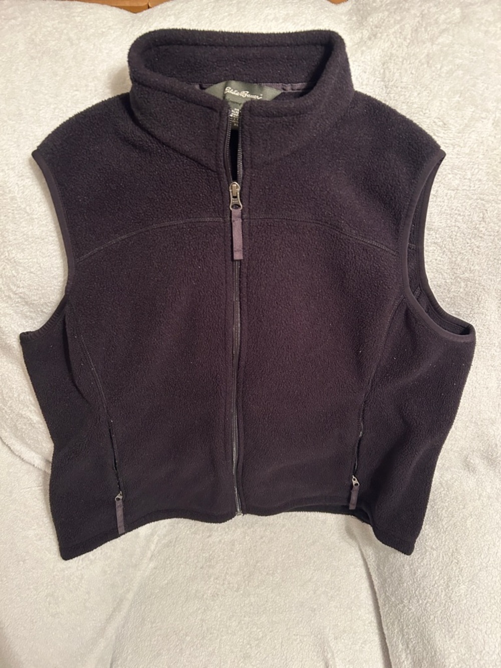 Eddie Bauer Black Fleece Zip-Front Vest